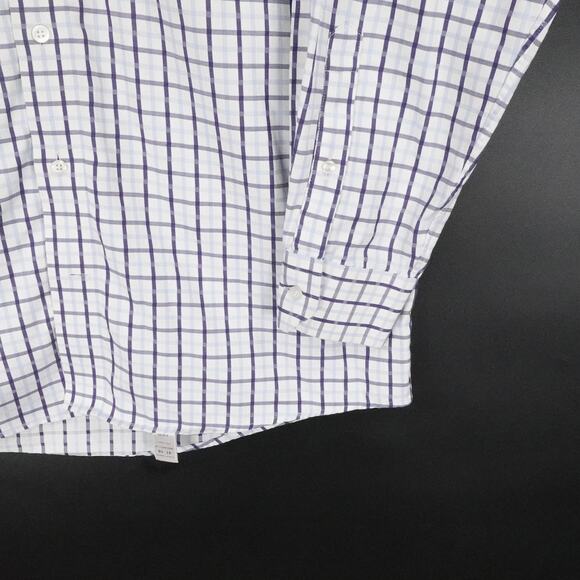 Eton Shirt Mens Large 16 41 White Blue Plaid Button Down Dress Office Business - Picture 6 of 15